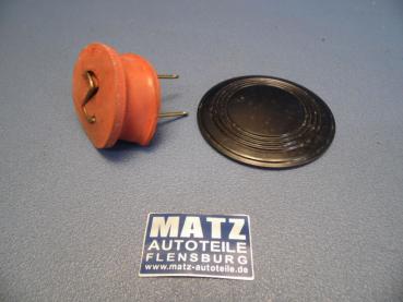 Signalknopf mit Gummikappe und Kontaktdraht, schwarz - Opel Olympia 1,3 L, Olympia 38/39, Blitz 1,5 to, Blitz 1,75 to
