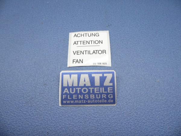 Aufklebezettel - Lufttrichter - Achtung Ventilator - Opel Monza - Senator A