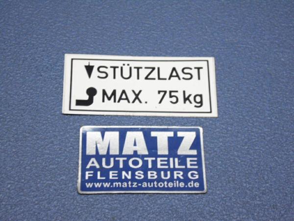 Aufkleber - 75 kg Stützlast - Opel Monza - Senator A
