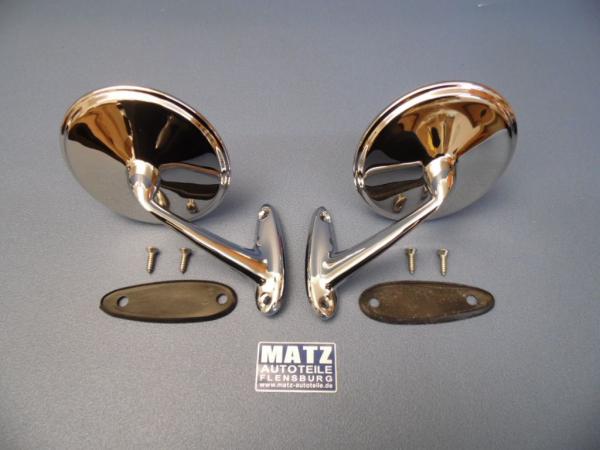 Außenspiegelsatz - Repro mit Schrauben und Unterlagen - Opel Kadett B, Ascona A, Manta A, Opel GT, Olympia A